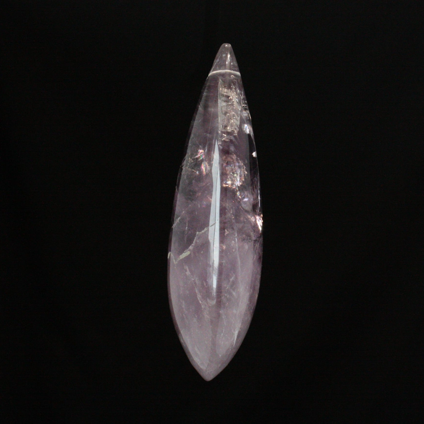 127mm Smooth Rock Crystal Full Pear, Amethyst