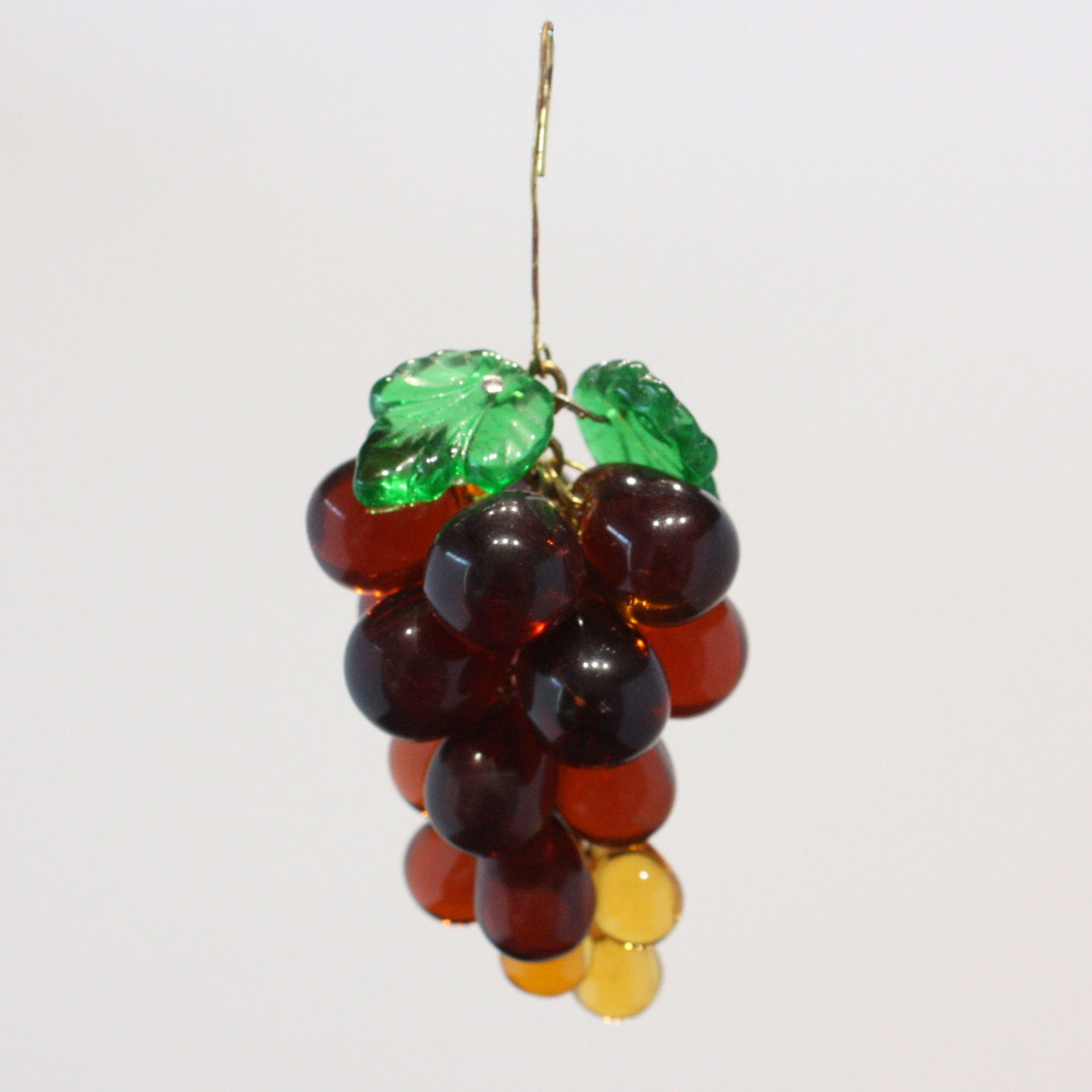 Amber Crystal Grape Cluster w/ Leaves