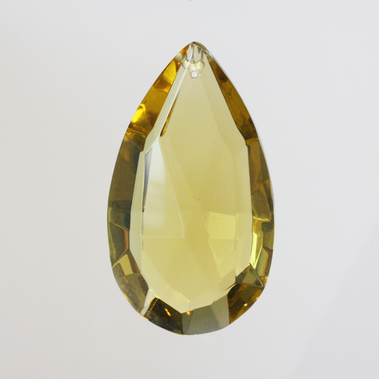 Czech 3 1/2" Light Topaz Full Cut Teardrop