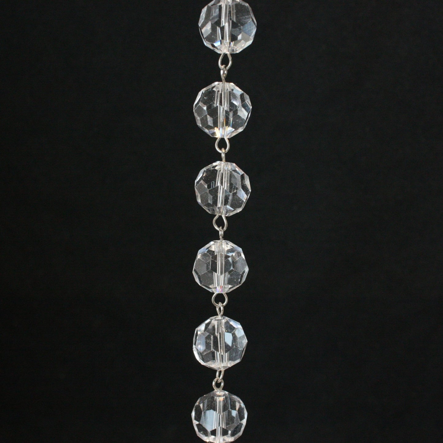 39" Clear Faceted Round Bead Chain
