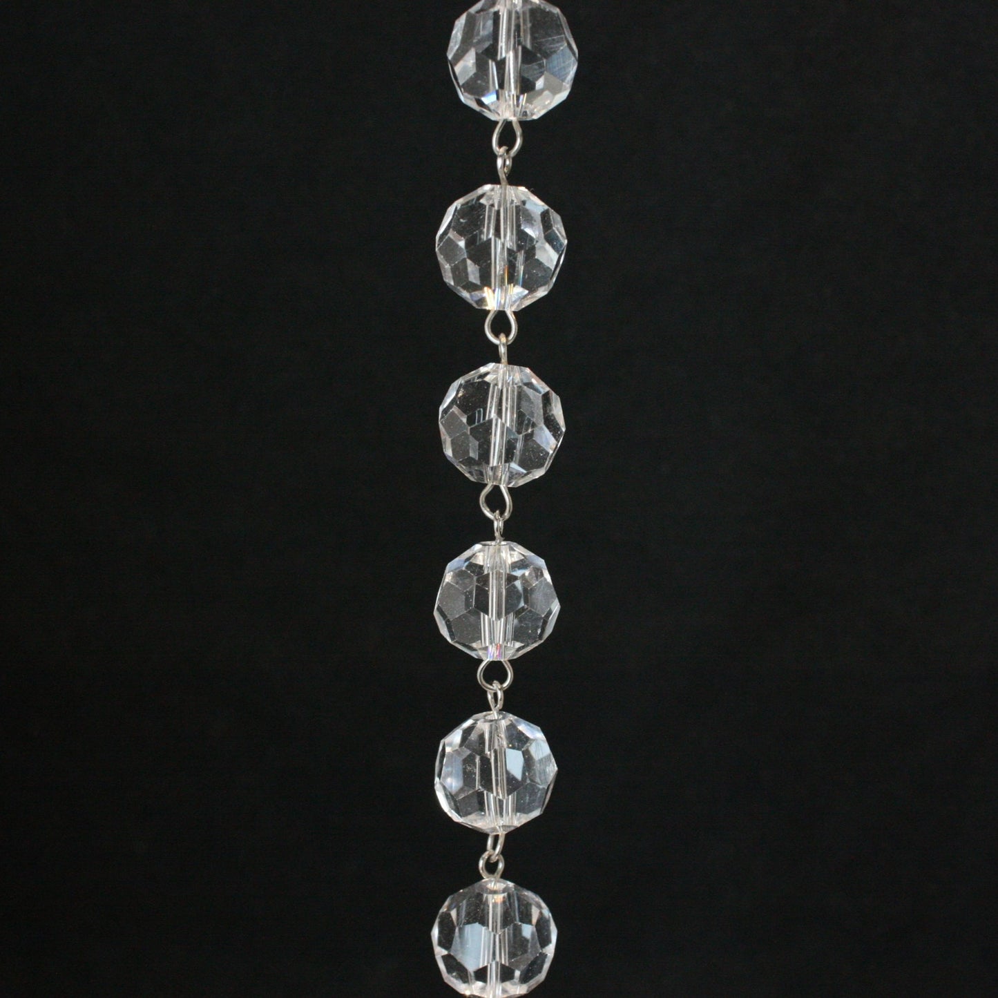 39" Clear Faceted Round Bead Chain