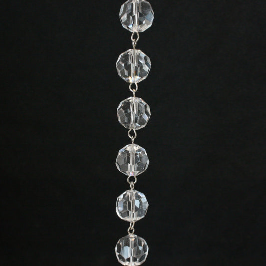 39" Clear Faceted Round Bead Chain