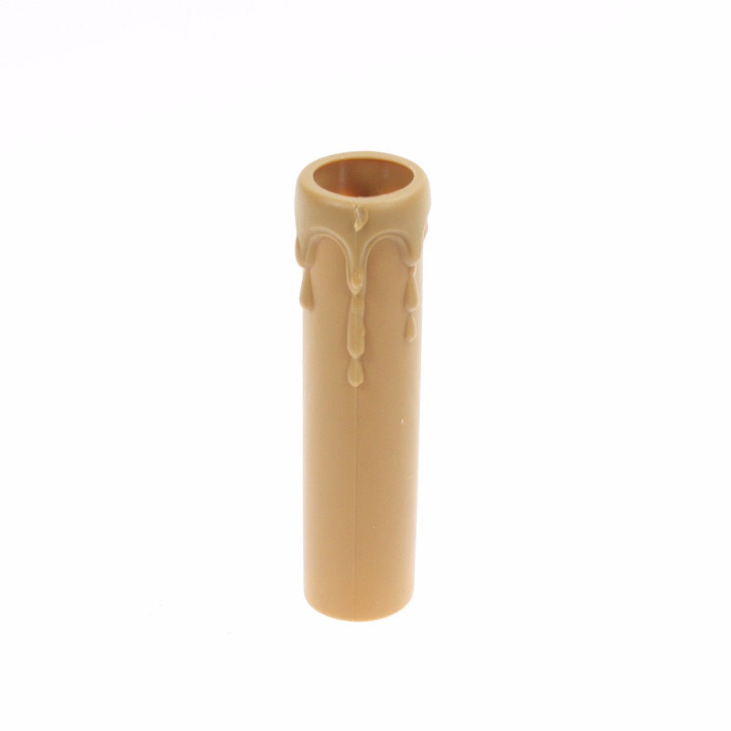 4" Dark Tan Plastic Candle Cover w/ Tan Drip, Candelabra Base