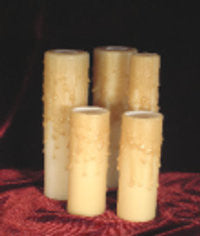 Bone Beeswax Candle Cover w/ Drip, Candelabra Base