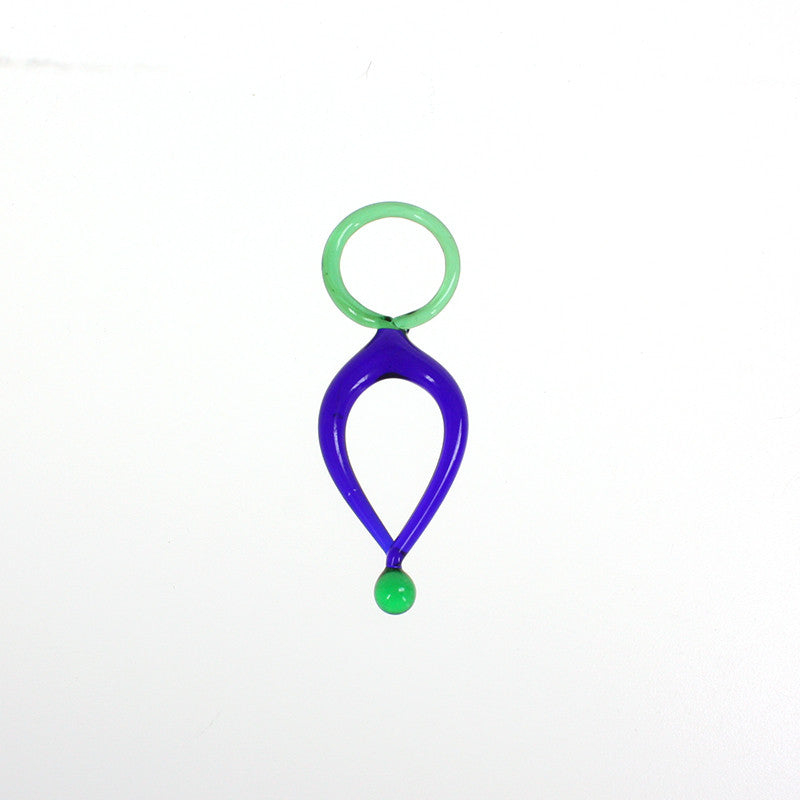Green & Cobalt Murano Dangle, 82mm