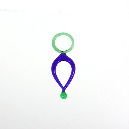 Green & Cobalt Murano Dangle, 82mm