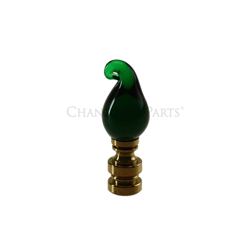 30mm Glass Drop w/ Swirl Finial