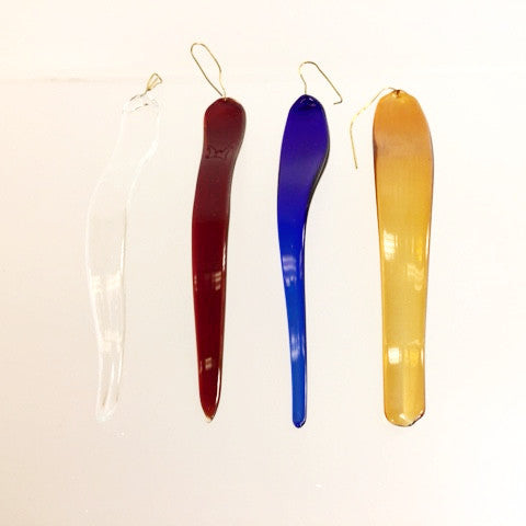 5" Colored Murano Glass Wave Dangle