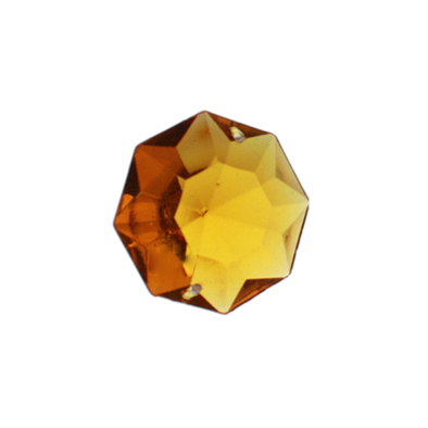 30mm Italian Amber Colored Octagon